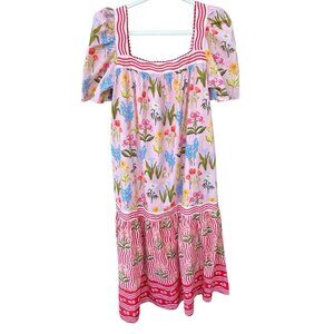 Women's Printfresh House Lars Built Floral Midi Dress Size M Gracious Gardener
